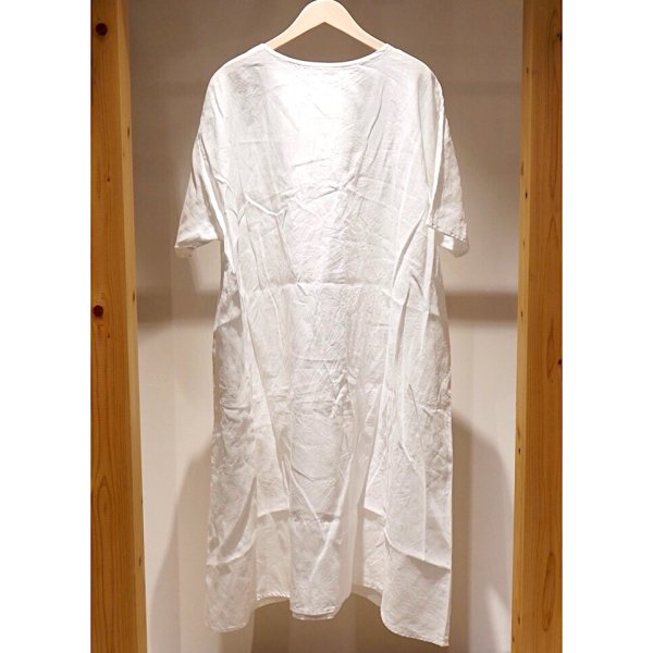 画像2: 【AUGUSTE PRESENTATION Pajama Look（パジャマルック）】半袖リネンVネックワンピース/WHITE