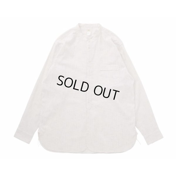 画像1: 【Taiga Takahashi(タイガタカハシ)】Lot.104 Band Collar Shirt/ Heather Ivory