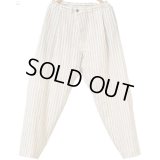 【JAN-JAN VAN ESSCHE(ヤンヤンヴァンエシュ)】PLEATED TROUSERS(TROUSERS＃68)/ BONE STRIPED WOOL COTTON CLOTH