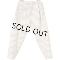 【JAN-JAN VAN ESSCHE(ヤンヤンヴァンエシュ)】PLEATED TROUSERS(TROUSERS＃68)/ BONE STRIPED WOOL COTTON CLOTH