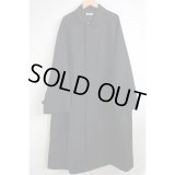 【INTÉRIM(インテリム)】HYPER BIG PURE BLACK WOOL GABARDINE SINGLE RAGLAN COAT(IT22A023)