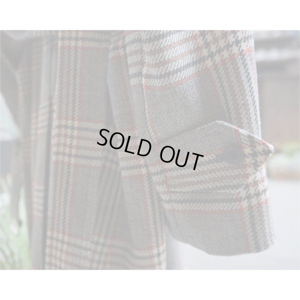 画像4: 【INTÉRIM(インテリム)】HYPER BIG HOUNDSTOOTH CHECK PLAID SINGLE RAGLAN BELTED OVER COAT(IT22A011)