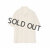 【IRENISA(イレニサ)】OPEN COLLAR SHORT- SLEEVED SHIRT/ BEIGE STRIPE
