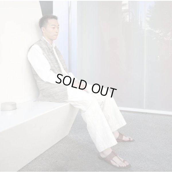 画像6: 【PERIOD FEATURES(ピリオドフィーチャーズ)】Hand woven silk Waistcoat / BLACK