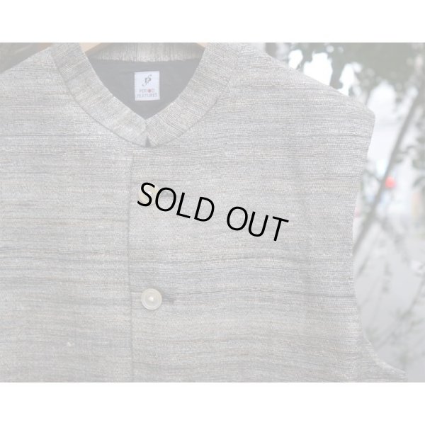 画像3: 【PERIOD FEATURES(ピリオドフィーチャーズ)】Hand woven silk Waistcoat / BLACK