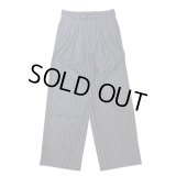【m's braque(エムズブラック)】TUCKED WIDE PANTS/ NAVY STRIPE
