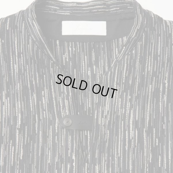 画像3: 【IRENISA(イレニサ)】PULL OVER SHIRT WITH LEATHER TAB/ BLACK MIX