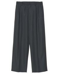 【IRENISA(イレニサ)】TWO TUCKS WIDE TROUSERS/ CHARCOAL