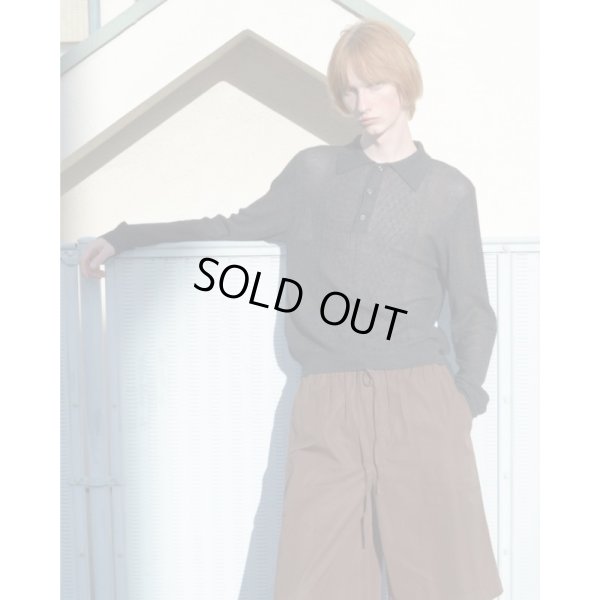 画像6: 【Kota Gushiken(コウタグシケン)】Cashmere Slk See-through Cable Polo/ Charcoal