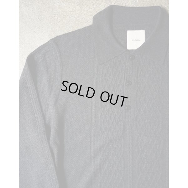 画像4: 【Kota Gushiken(コウタグシケン)】Cashmere Slk See-through Cable Polo/ Charcoal