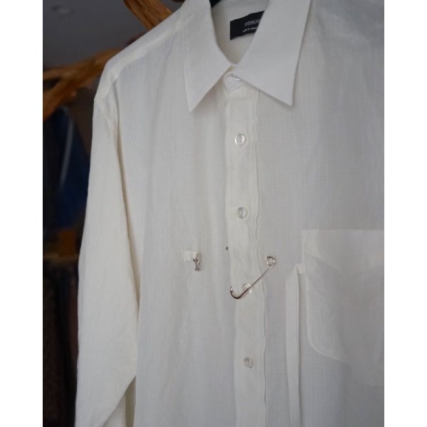 画像3: 【ensou.(エンソウ)】Ribbon Shirt / White