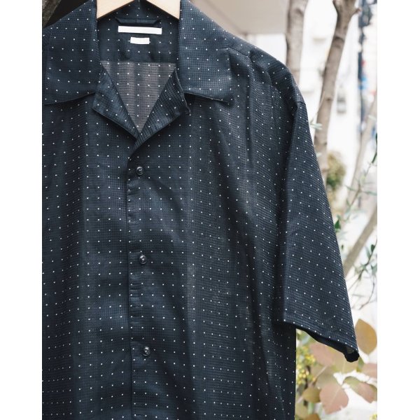 画像2: 【blurhms(ブラームス)】Square Dot Open-collar Shirt/ Black
