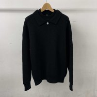 【LES SIX(レシス)】Double Collar Sweater/ Black