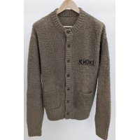 【KHOKI(コッキ)】Embroidery-design crew-neck cardigan/ Khaki