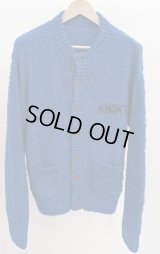 【KHOKI(コッキ)】Embroidery-design crew-neck cardigan/ Blue