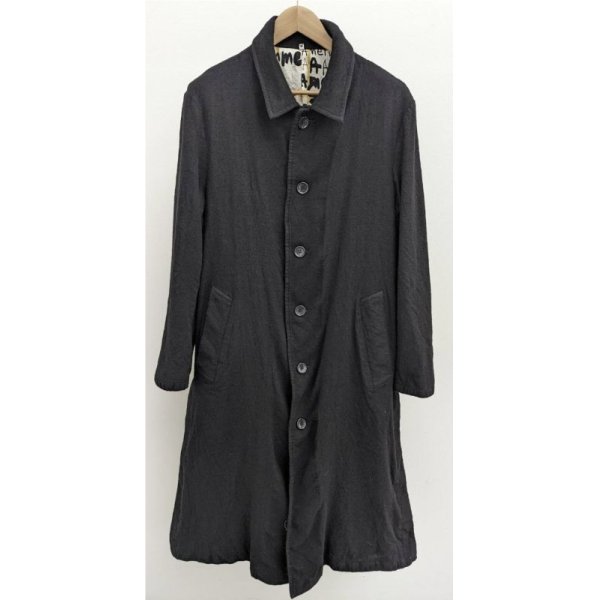 画像1: 【KHOKI(コッキ)】Washed wool coat/ Black