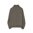 画像2: 【IRENISA(イレニサ)】 LEATHER TAB KNIT PULLOVER/ MOCHA GRAY (2)