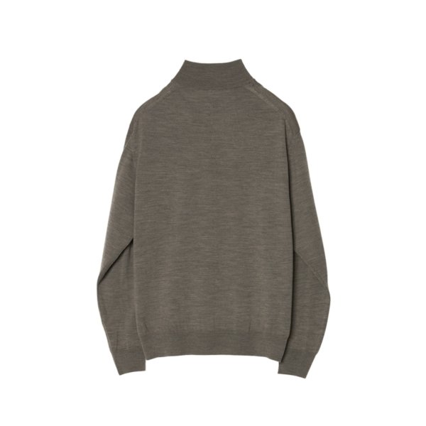 画像2: 【IRENISA(イレニサ)】 LEATHER TAB KNIT PULLOVER/ MOCHA GRAY