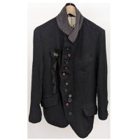 【KHOKI(コッキ)】Washed wool jacket/ Black