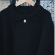 画像4: 【LES SIX(レシス)】Double Collar Sweater/ Black (4)