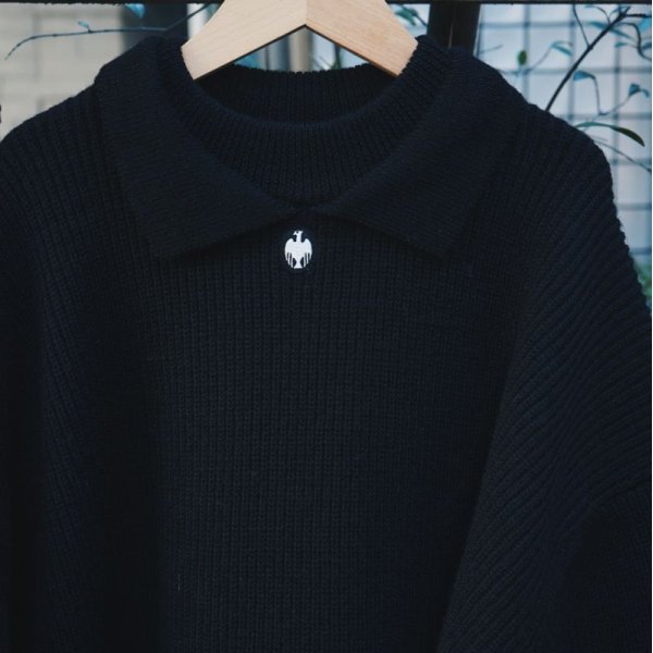 画像4: 【LES SIX(レシス)】Double Collar Sweater/ Black