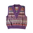 画像1: 【Kota Gushiken(コウタグシケン)】JAMIESON’ S × Kota Gushiken Reversed Stitch Vest/ Purple (1)