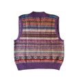 画像2: 【Kota Gushiken(コウタグシケン)】JAMIESON’ S × Kota Gushiken Reversed Stitch Vest/ Purple (2)