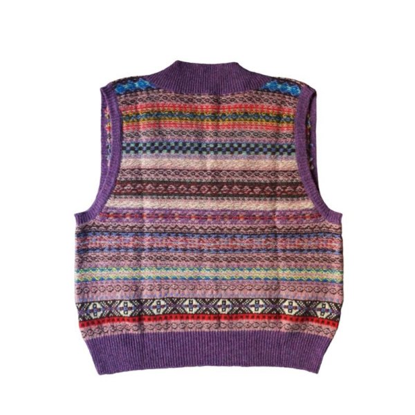 画像2: 【Kota Gushiken(コウタグシケン)】JAMIESON’ S × Kota Gushiken Reversed Stitch Vest/ Purple