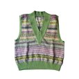 画像1: 【Kota Gushiken(コウタグシケン)】JAMIESON’ S × Kota Gushiken Reversed Stitch Vest/ Green (1)