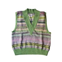 【Kota Gushiken(コウタグシケン)】JAMIESON’ S × Kota Gushiken Reversed Stitch Vest/ Green