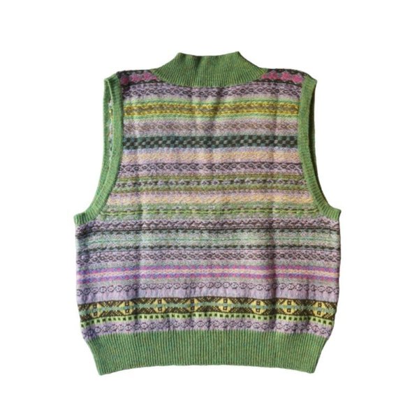 画像2: 【Kota Gushiken(コウタグシケン)】JAMIESON’ S × Kota Gushiken Reversed Stitch Vest/ Green