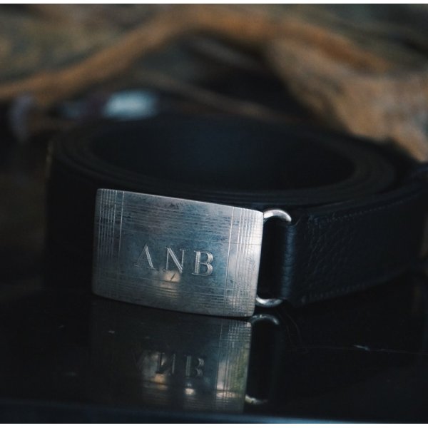 画像1: 【Rosaria Product(ロザリアプロダクト)】Vintage Buckle Belt “TIFFANY&CO” -ANB-/ Black