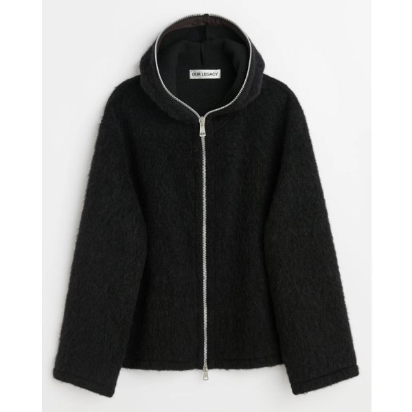 画像1: 予約商品【OUR LEGACY(アワーレガシー)】FULL ZIP HOOD/ Black Hairy Wool