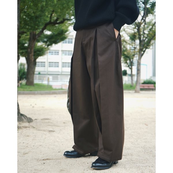 画像4: 【sage NATION(セイジネーション)】BOX PLEAT TROUSER/ BROWN