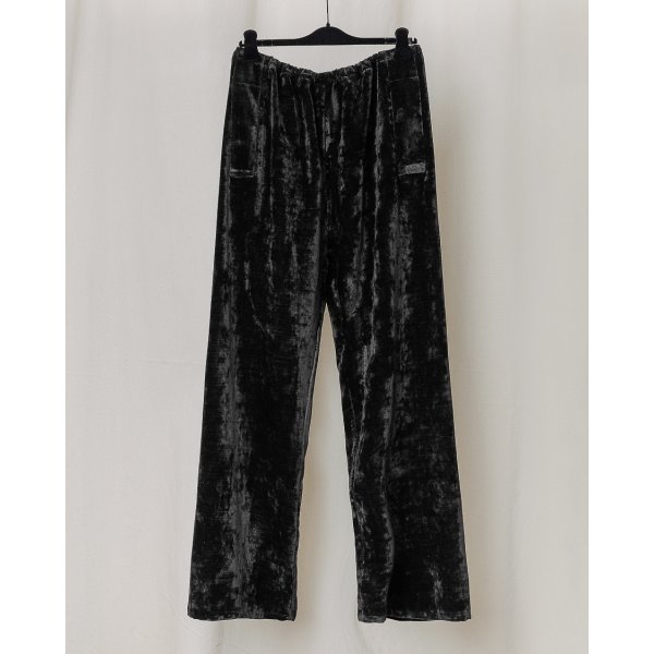 画像1: 【GABRIELA COLL GARMENTS(ガブリエラコールガーメンツ)】COTTON VELVET FLAP POCKET TROUSERS/ BLACK