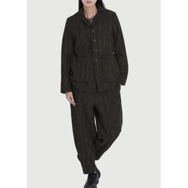 画像2: 【toogood(トゥーグッド)】THE ACROBAT TROUSER/ CRUMPLED STRIPE/ WALNUT