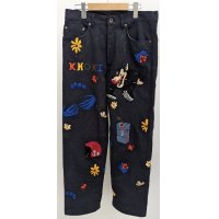 【KHOKI(コッキ】Hand embroidery pants/ Navy