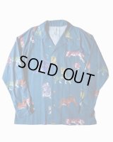 【m's braque(エムズブラック)】LONG SLEEVE ALOHA SHIRT/ MULT COLOR TIGERS