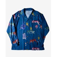 【m's braque(エムズブラック)】LONG SLEEVE ALOHA SHIRT/ MULT COLOR TIGERS