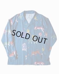 【m's braque(エムズブラック)】LONG SLEEVE ALOHA SHIRT/ MULT COLOR TIGERS