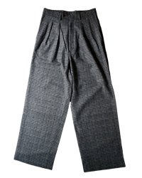 【m's braque(エムズブラック)】TUCKED BAGGY PANTS/ GLEN CHECK