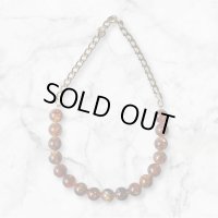 【m's braque(エムズブラック)】DEADSTOCK CRACKED BEADS NECKLACE/ NATURAL×METAL