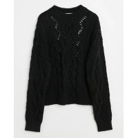 【OUR LEGACY(アワーレガシー)】CABLE SONAR ROUNDNECK/ Black Fisherman Wool