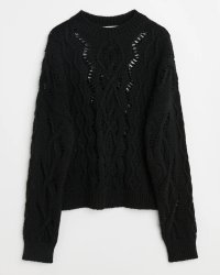 【OUR LEGACY(アワーレガシー)】CABLE SONAR ROUNDNECK/ Black Fisherman Wool