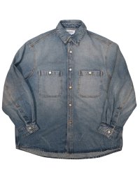 【HED MAYNER(ヘドメイナー)】DENIM OVERSHIRT/ LIGHT PASTEL BLUE