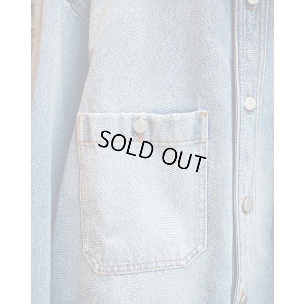 画像4: 【HED MAYNER(ヘドメイナー)】DENIM OVERSHIRT/ LIGHT PASTEL BLUE