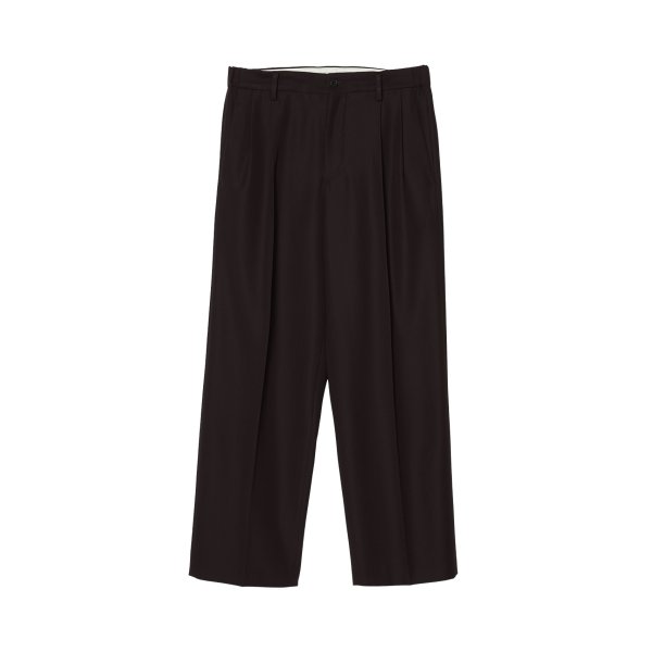 画像1: 【IRENISA(イレニサ)】TWO TUCKS WIDE TROUSERS/ BURGUNDY