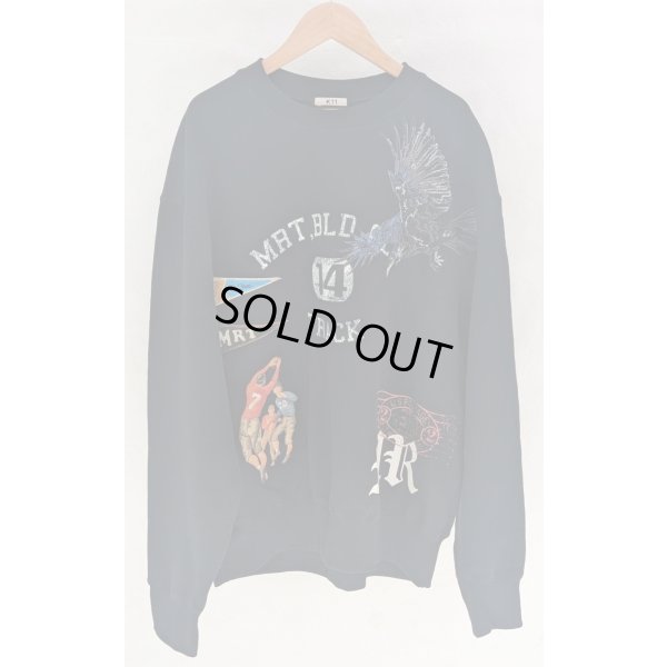 画像1: 【KHOKI(コッキ)】Multi embrodied-design sweatshirt/Black