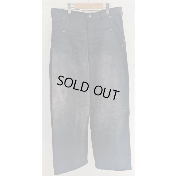 画像1: 【KHOKI(コッキ】Vintage-effect work pants/Black