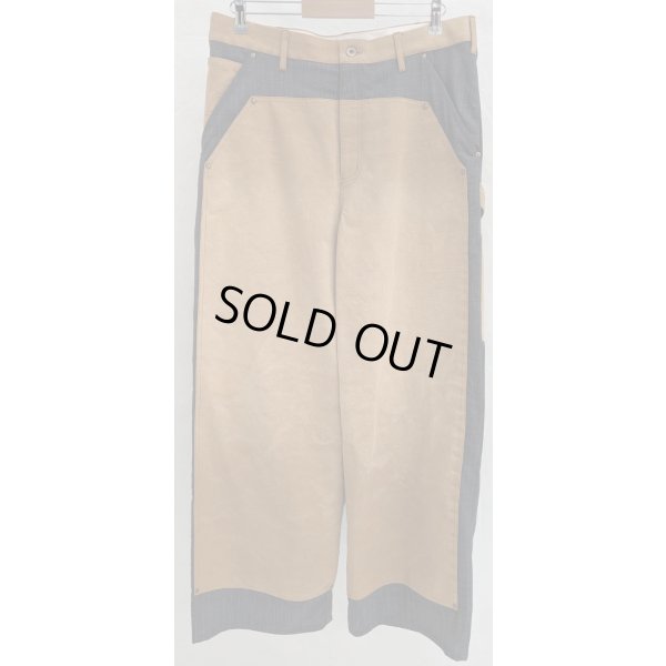 画像1: 【KHOKI(コッキ】Vintage-effect work pants/Beige